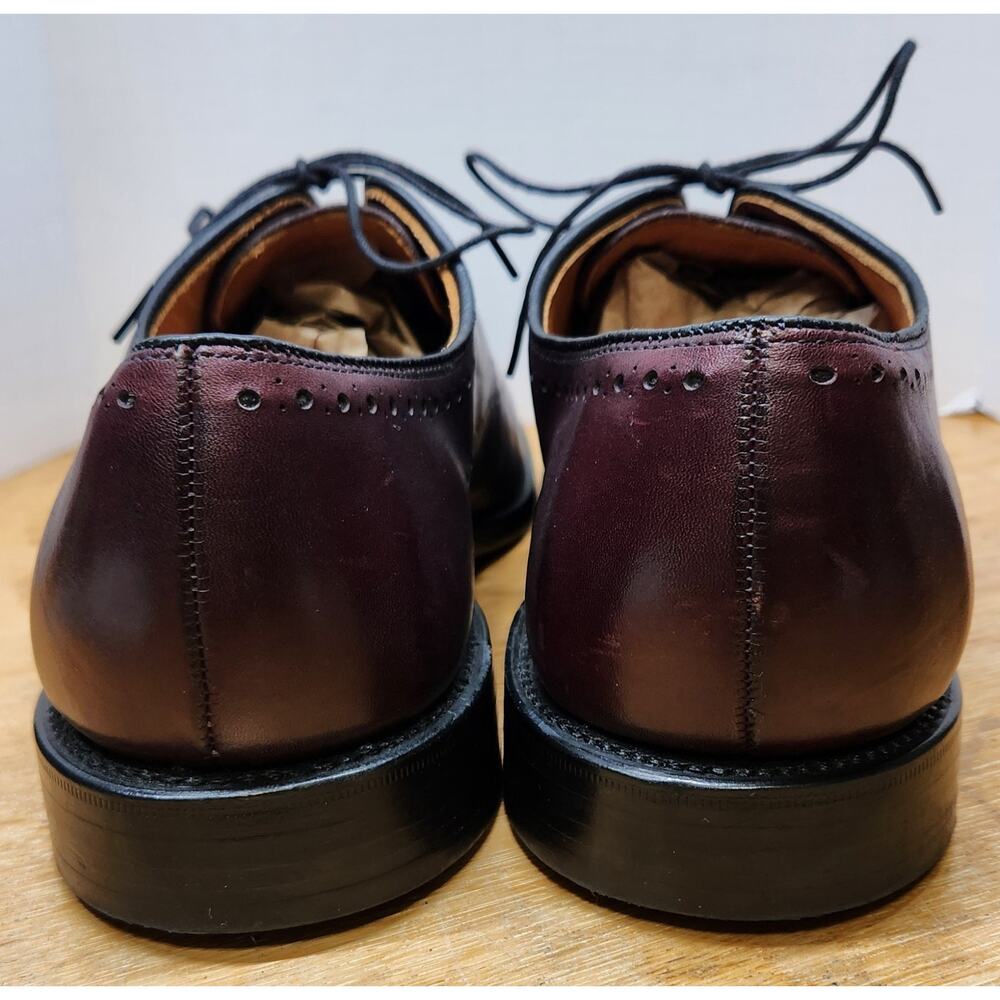 Allen Edmonds Fairfax‎ Dress Shoes 10.5 B Burgundy Calf Leather Wholecut Oxfords - Picture 7 of 12
